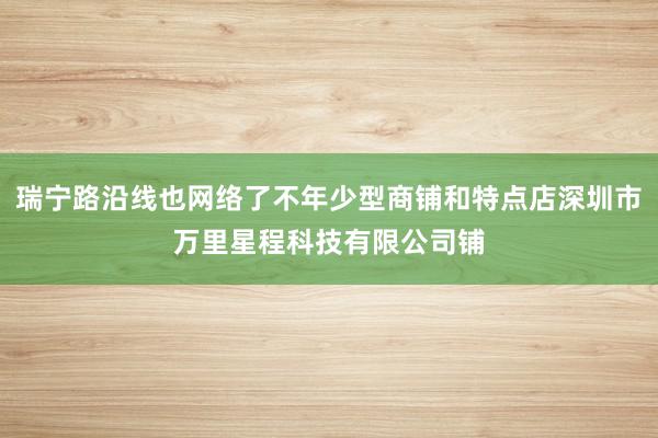 瑞宁路沿线也网络了不年少型商铺和特点店深圳市万里星程科技有限公司铺